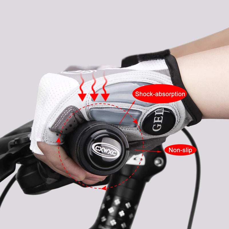 CXWXC Cycling Gloves for Men Women - Breathable Gel Road Mountain Bike Riding Gloves - Anti-Slip Half Finger Glove for Fitness Cycling Training Outdoor Sports - Image 5